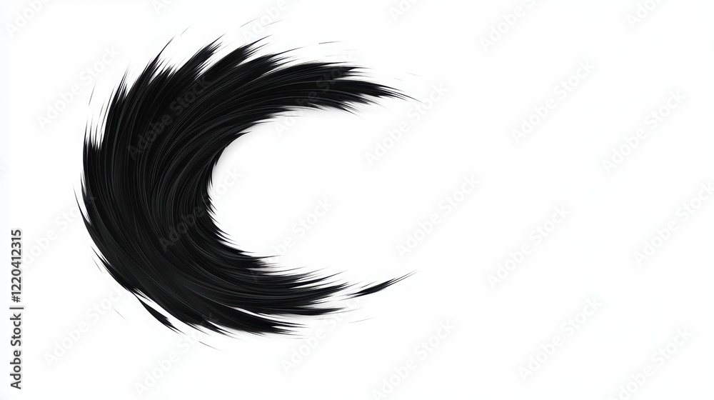 Dynamic Abstract Design Featuring Vibrant Black Brush Stroke on White Background Dynamic Abstract Design Featuring Vibrant Black Brush Stroke on White Background