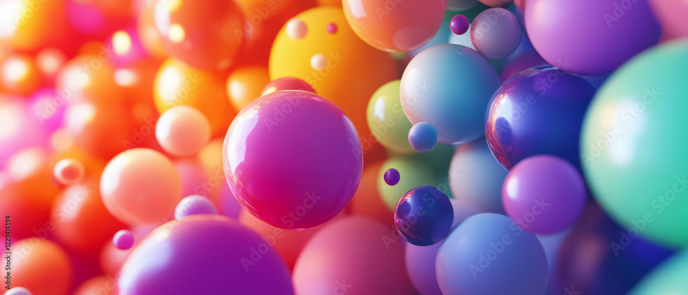 Vibrant celebration with rainbow balloons creating a joyous atmosphere for festive gatherings Vibrant celebration with rainbow balloons creating a joyous atmosphere for festive gatherings