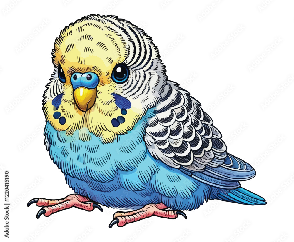 Fototapeta premium Budgerigar color on a white background
