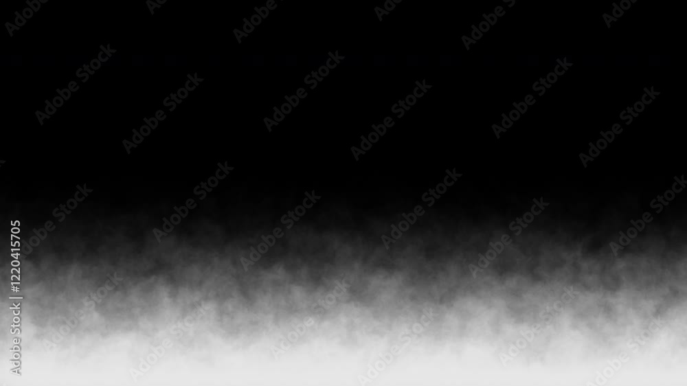 Abstract animated ground fog smoke overlay or background, concepts, ideas, 4k, transparent background with alpha channel, seamless loopable element