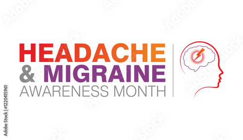 Headache and Migraine awareness week logo. Vector illustration. Headache and Migraine Concept.	
