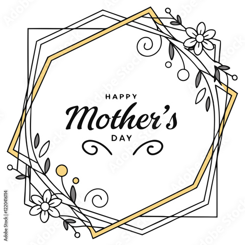 Engraved "Happy Mother's Day" with Metallic Borders. Perfect for: Mother's Day, luxury events, premium card designs