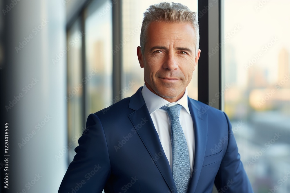 Portrait of a smiling mature businessman standing in a modern office building Portrait of a smiling mature businessman standing in a modern office building