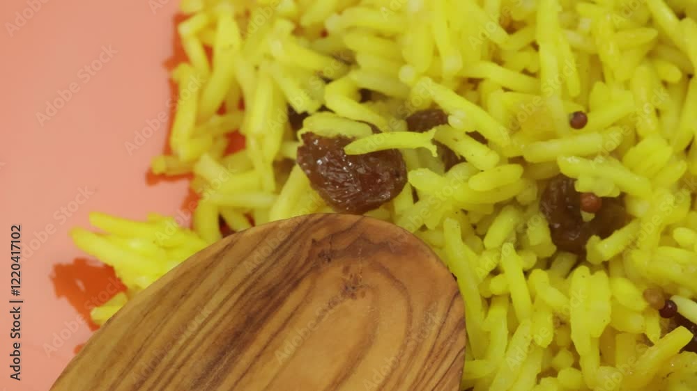 poulet biryani et riz aux raisins secs