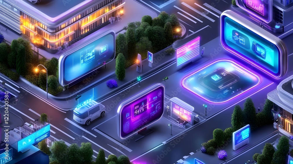 Obraz premium smart city: futuristic urban tech, ai, metaverse - metaverse