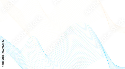 Abstract colorful wave element for design. Digital frequency track equalizer. Stylized line art background. Vector illustration. Wave with lines created using blend tool. Curved wavy line, smooth, 