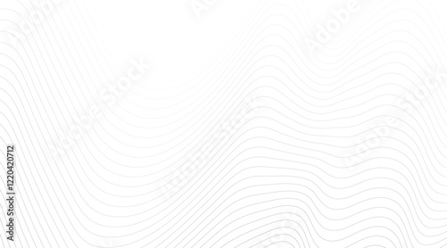 Abstract colorful wave element for design. Digital frequency track equalizer. Stylized line art background. Vector illustration. Wave with lines created using blend tool. Curved wavy line, smooth, 