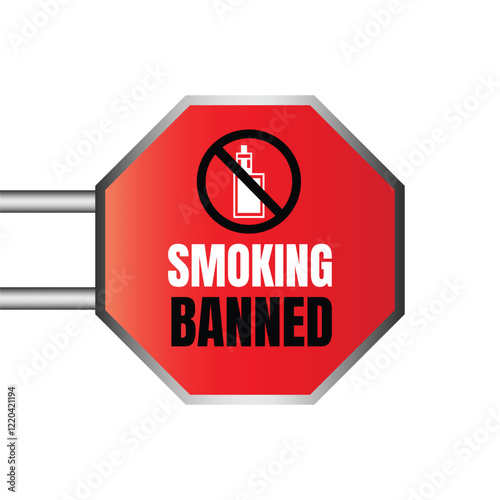 Smoking banned here sign icon, No smoking icon illustration, Smoking not allowed icon