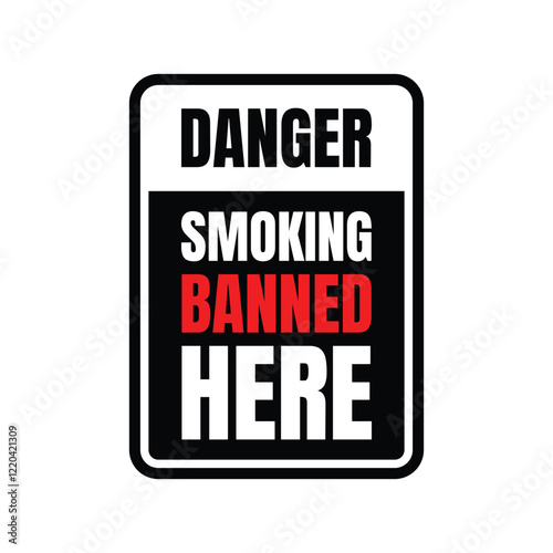 Smoking banned here sign icon, No smoking icon illustration, Smoking not allowed icon