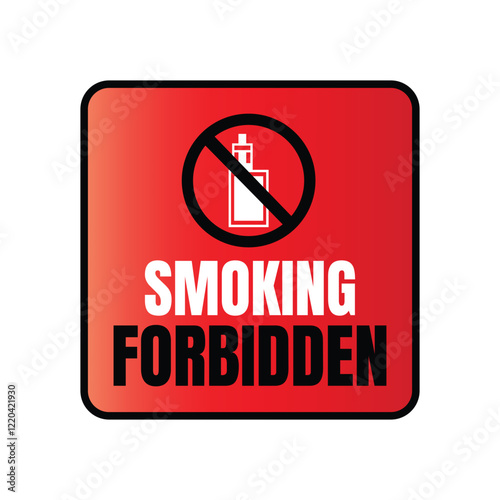 Smoking banned here sign icon, No smoking icon illustration, Smoking not allowed icon