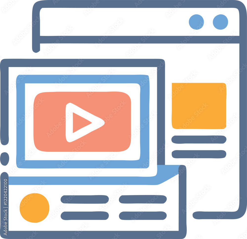 Web Video Player Icon: Digital Media and Online Streaming Graphic Web Video Player Icon: Digital Media and Online Streaming Graphic