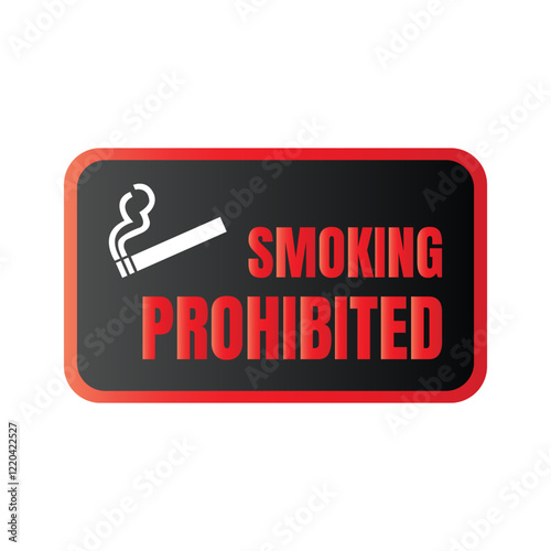 Smoking banned here sign icon, No smoking icon illustration, Smoking not allowed icon