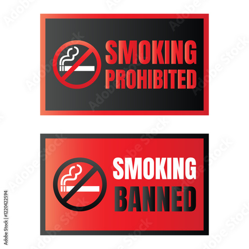 Smoking banned here sign icon, No smoking icon illustration, Smoking not allowed icon