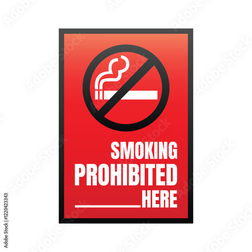 Smoking banned here sign icon, No smoking icon illustration, Smoking not allowed icon