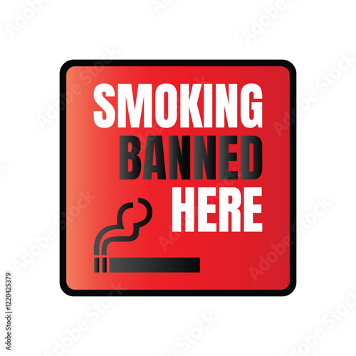 No smoking sign vector illustration, Smoking prohibited sign, Smoking banned here icon symbol