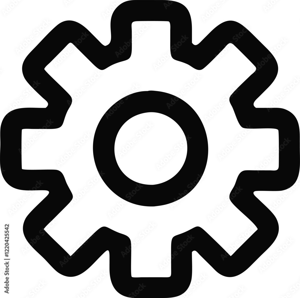 Mechanical Cogwheel Illustration: System Optimization Icon Mechanical Cogwheel Illustration: System Optimization Icon