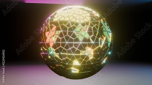 Experience the hypnotic beauty of this Rotating Mograph Sphere VJ Loop in stunning 4K resolution. Featuring a dynamic, rotating sphere with intricate motion graphics elements, this seamless animation photo