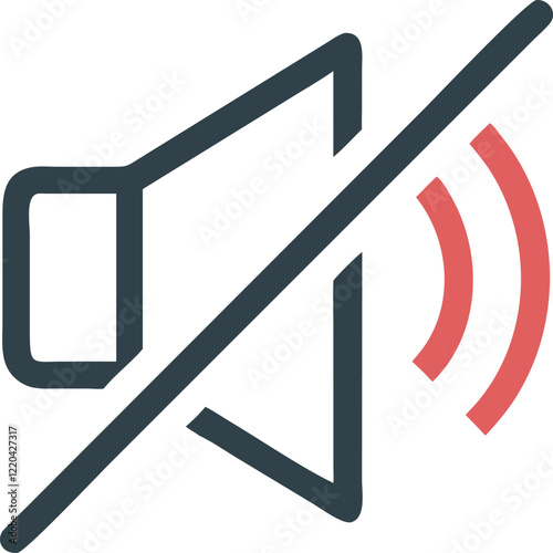 Mute Icon Vector – No Sound Symbol for Audio & Media Controls"