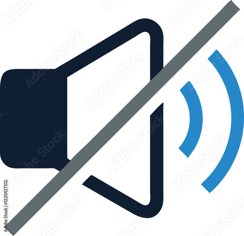 Mute Icon Vector – No Sound Symbol for Audio & Media Controls"