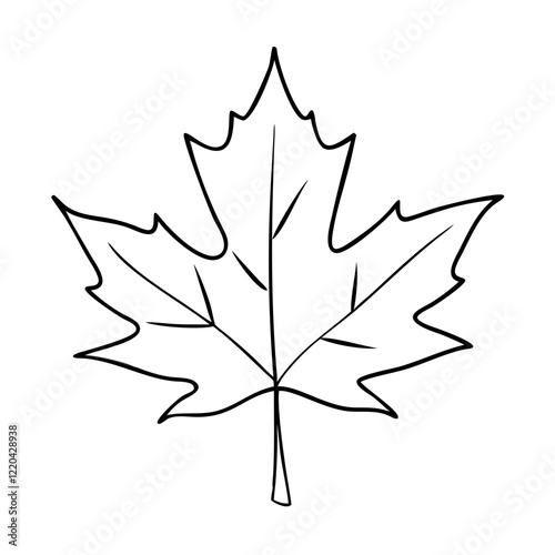 Obraz na płótnie Hand-drawn outline of a maple leaf w salonie