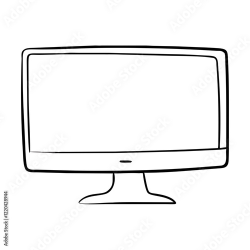 Obraz na płótnie Minimalist outline drawing of a computer monitor w salonie