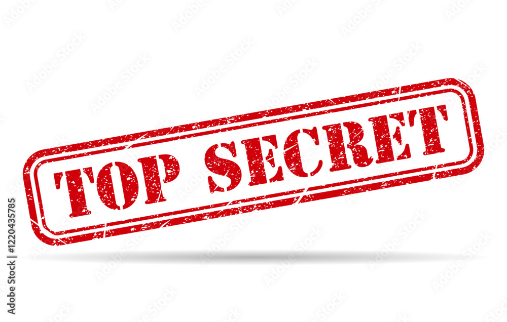 Top secret stamp shadow symbol, label sticker sign button, text banner vector illustration . Top secret stamp shadow symbol, label sticker sign button, text banner vector illustration .
