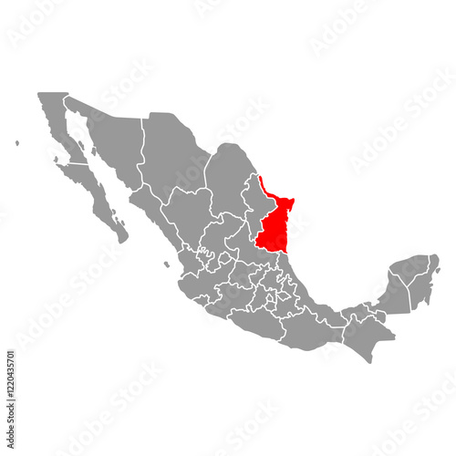 Tamaulipas of Mexico map shape, travel web concept icon vector illustration . photo