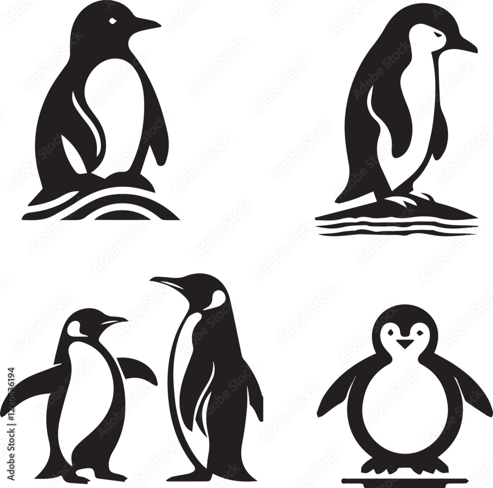 Naklejka premium silhouette of penguin