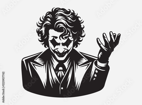 Mysterious Joker Silhouette in the Dark with a Dramatic Shadow Background