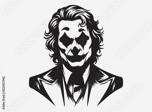 Mysterious Joker Silhouette in the Dark with a Dramatic Shadow Background