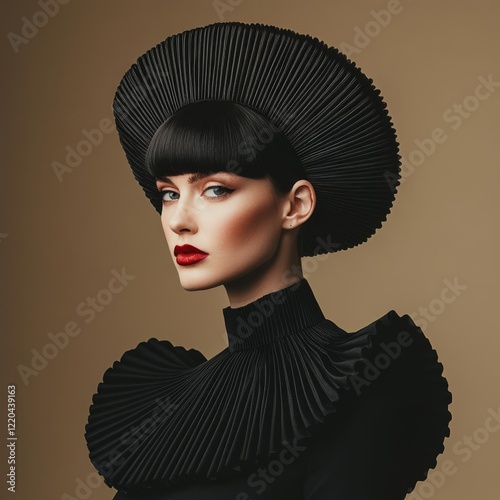 Hairstylist creating an avant-garde runway look, expertise in fashion and technique