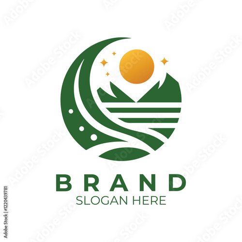 Business Logo Vector Graphic Template Download Modern, Eco Green Logo