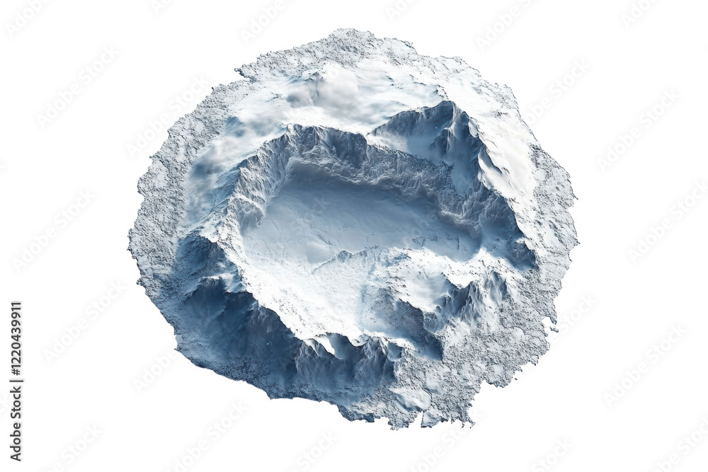 Fototapeta premium A stunning aerial view of a snow-covered mountainous landscape, showcasing the serene beauty of nature in its purest form.