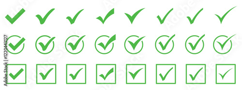 Check mark icon set. Vector illustration