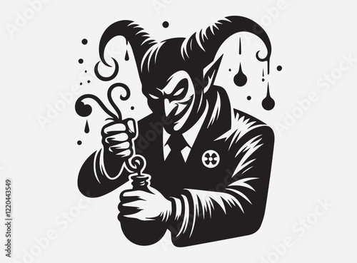 Mischief Maker Silhouette in the Dark with a Dramatic and Mysterious Shadow Background