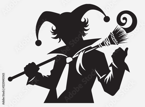 Mischief Maker Silhouette in the Dark with a Dramatic and Mysterious Shadow Background