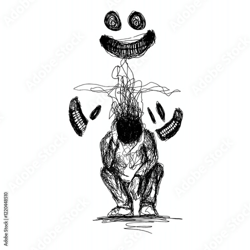 Quadro su tela Scribble art of someone who has been exposed to verbal bullying