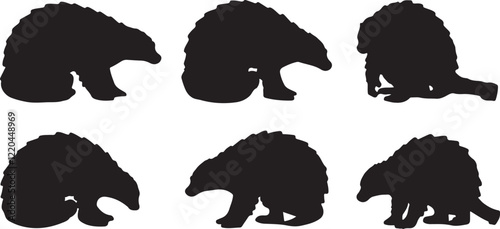 Sunda Pangolin silhouettes