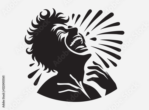 Shadow of Laughter Silhouette in the Dark with a Mysterious and Playful Background