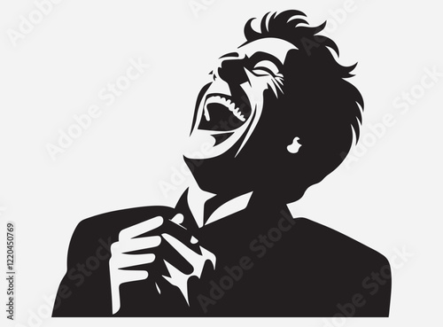 Shadow of Laughter Silhouette in the Dark with a Mysterious and Playful Background