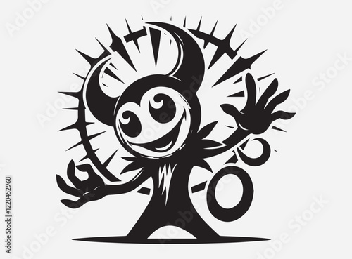 The Silly Shade Silhouette in the Dark with a Fun and Mysterious Shadow Background