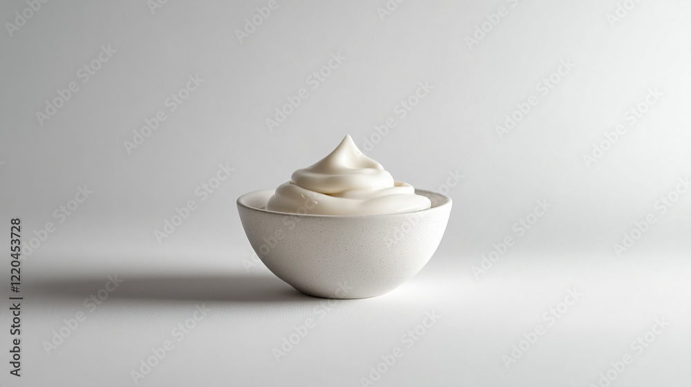 Fresh mayonnaise in a small bowl close-up Fresh mayonnaise in a small bowl close-up
