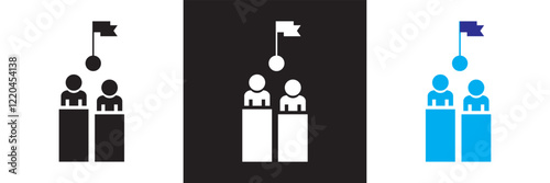 Competitor icon set. Containing competition, opponent, comparison and ranking.   isolated on white and black background. vector illustration. EPS10