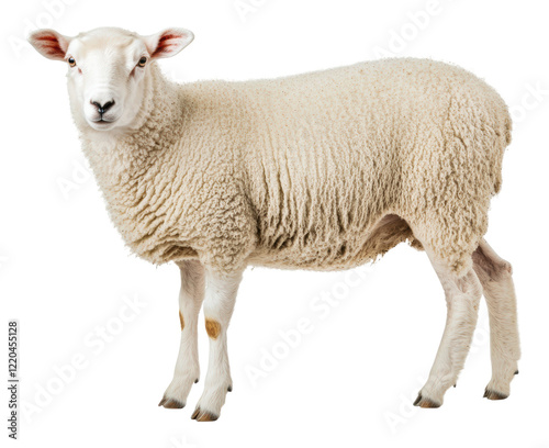 PNG Sheep standing in a pasture with fluffy wool coat