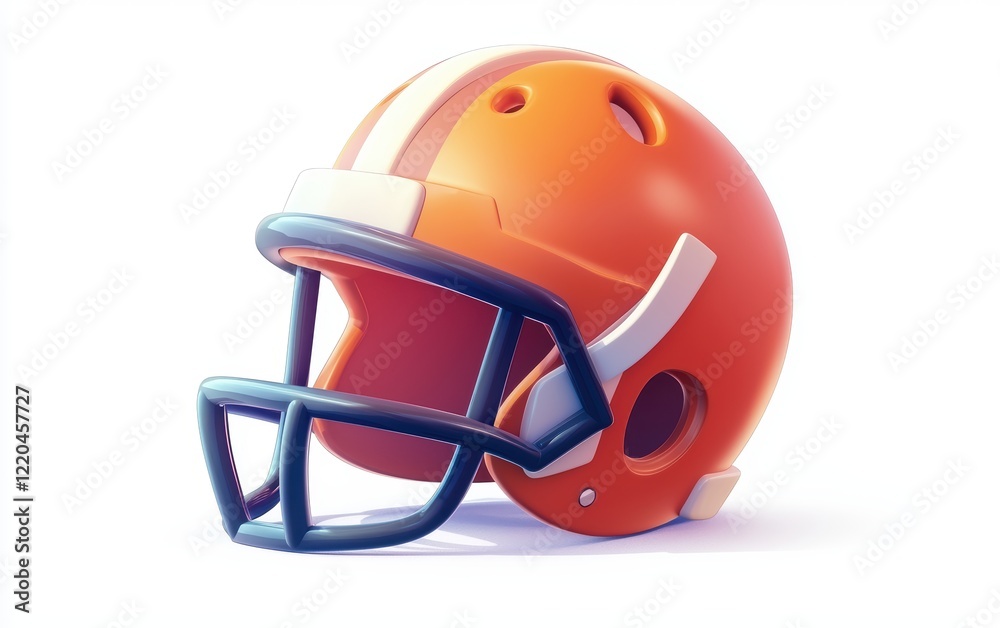 Fototapeta premium 3D icon cartoon football helmet isolated on a white background