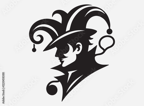 The Trickster Silhouette in the Dark with a Mysterious and Playful Shadow Background