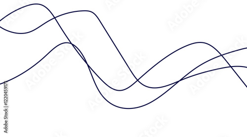 Digital frequency track equalizer. Stylized line art background. Vector illustration. Wave with lines created using blend tool. Curved wavy line, 