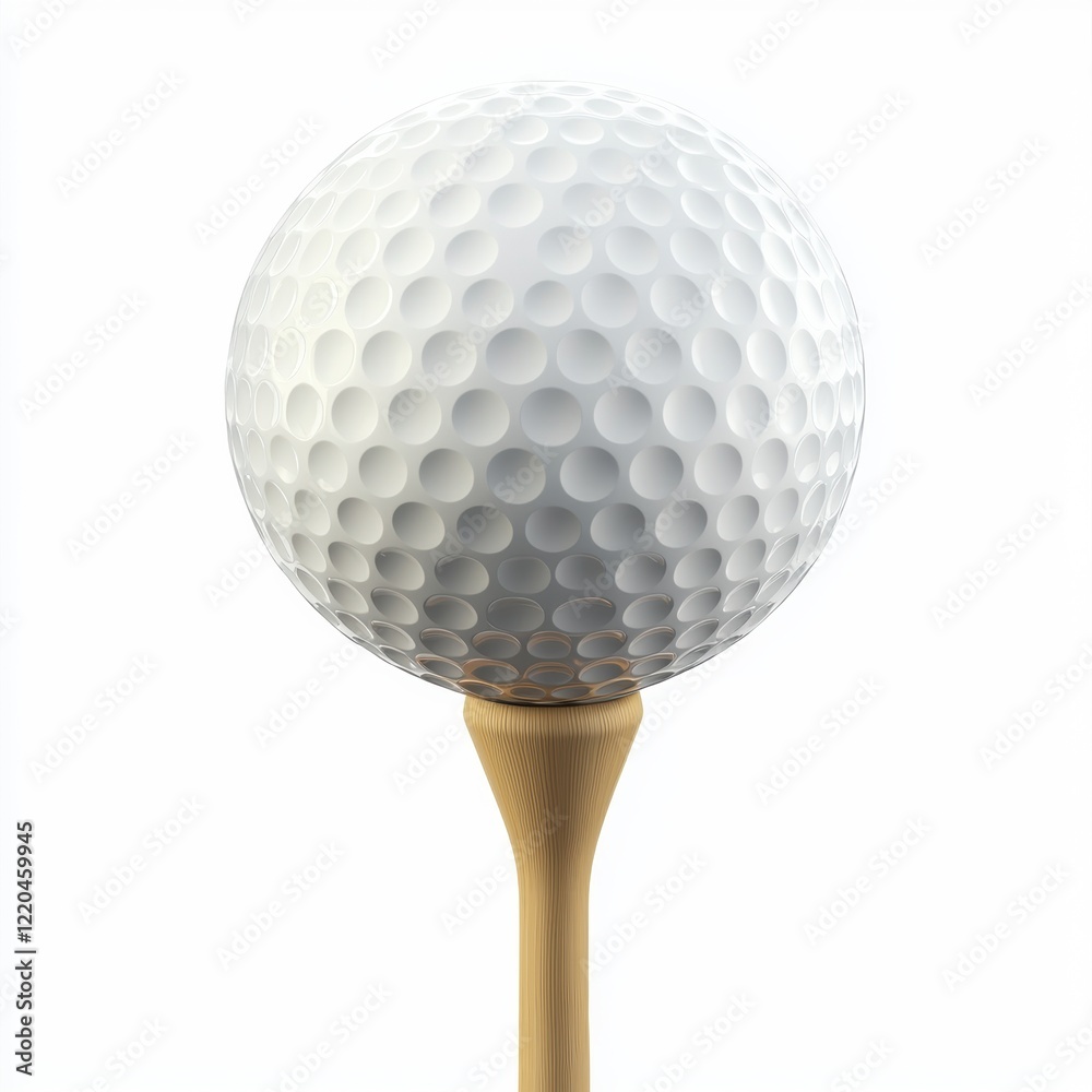 3D icon cartoon golf ball on a tee isolated on a white background --quality 2 3D icon cartoon golf ball on a tee isolated on a white background --quality 2