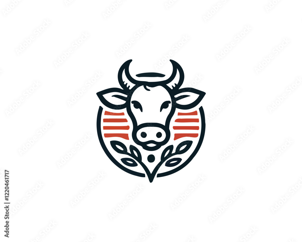 Cow logo vector. Animal farm. Cow icon. Dairy product symbol vector illustration. Cow logo vector. Animal farm. Cow icon. Dairy product symbol vector illustration.