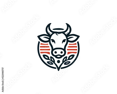 Cow logo vector. Animal farm. Cow icon. Dairy product symbol vector illustration.